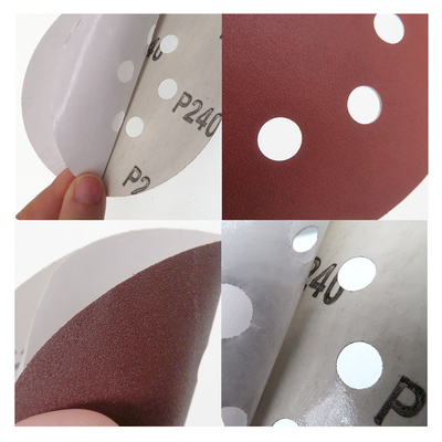 5 Inch PSA Self Adhesive Orbital Sander Sandpaper Red Aluminum Oxide For Polishing Sanding
