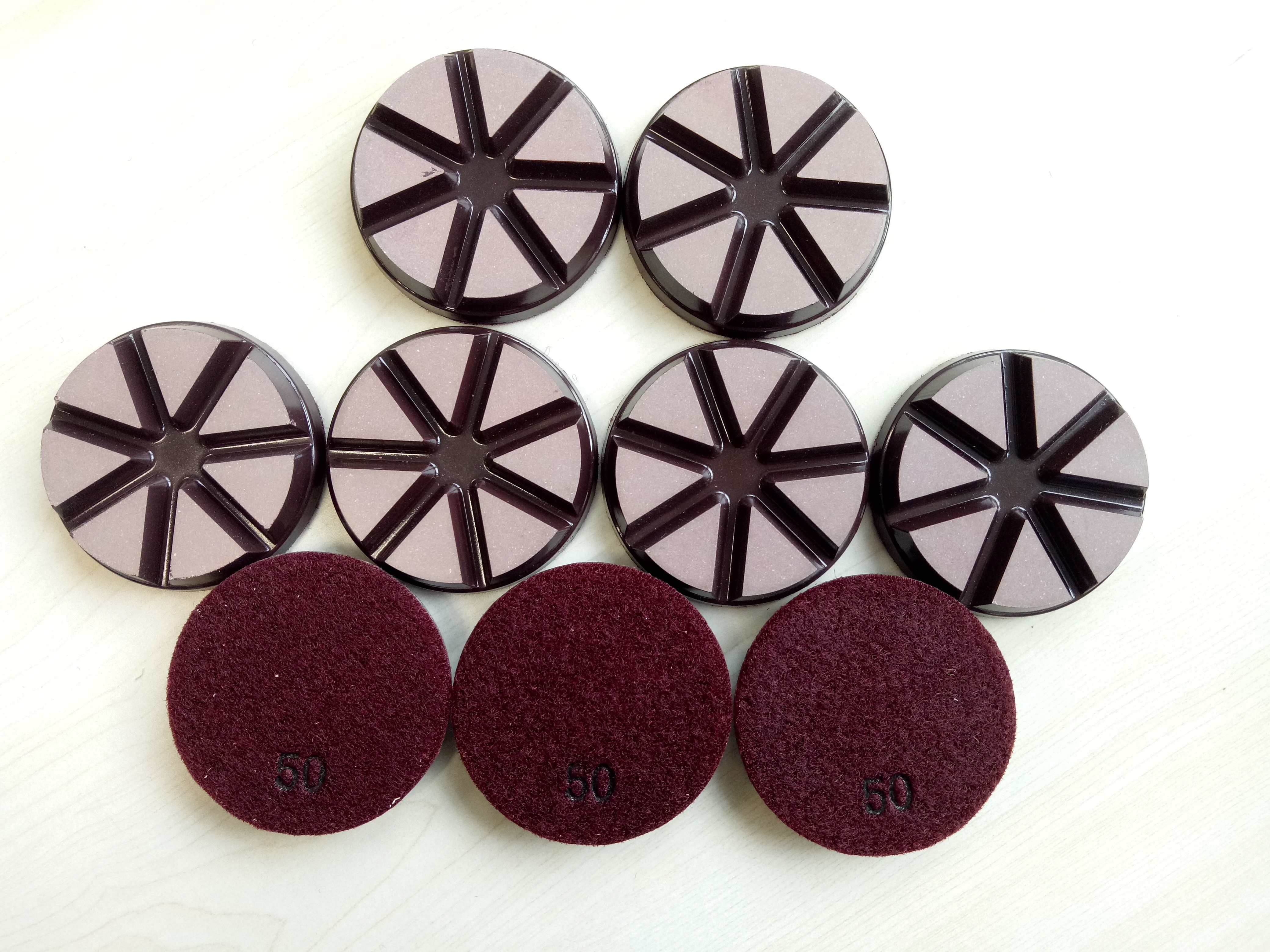 Ceramic Bond Transitional Dry Concrete Polishing Pads Diameter 3 Inch