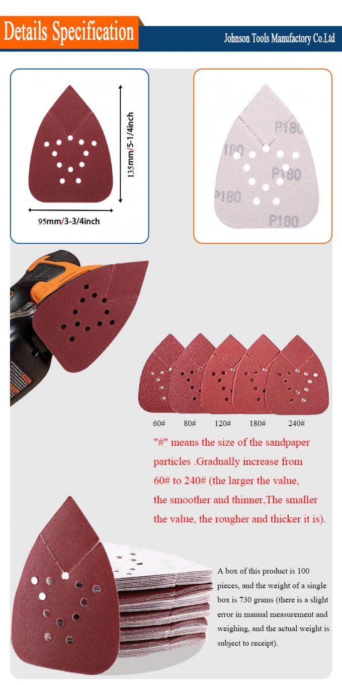 Triangle Self Stick Psa Sandpaper Sheets For Car Paint