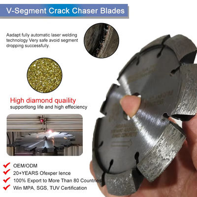 Fast Cutting Crack Chasing Diamond Blades For Hard Granite , V Groove Saw Blade