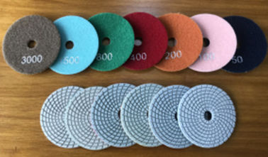 4 Inches Wet Diamond Polishing Pads For Granite , Wet Polishing Tools