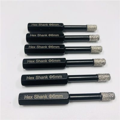 Hex Shank Vacuum Brazed 6mm Tile Core Drill Bits