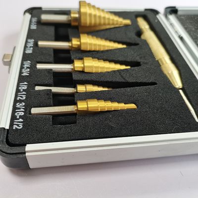 8 PCS  HSS Titanium Nitride Coated High Speed Steel Step Bit