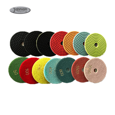 High Softness 7 Steps Wet Dry Diamond Resin Polishing Pads For Stone Granite