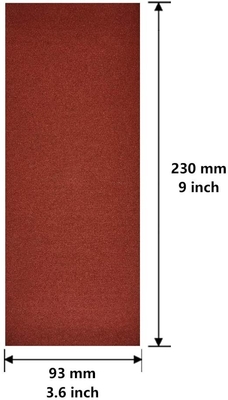 9*3.6inch Red Aluminum Oxide Hook And Loop Sander Sheets For Wood Stone Dry Wall