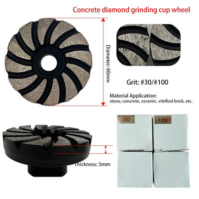 60 Mm Emery Diamond Grinding Plate Wheel For Concrete Brick Floor