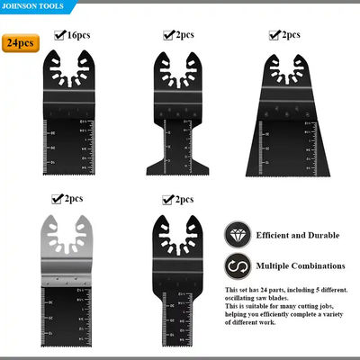 24PCS Universal Metal Wood Oscillating Multitool Quick Release Multi Tool Saw Blades