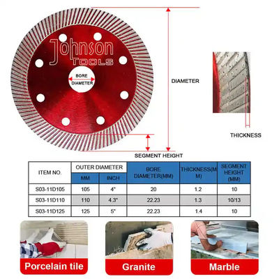 4Inch Turbo Super Thin Ceramic Dry Cutting Disc Porcelain Tile Stone Diamond Saw Blade