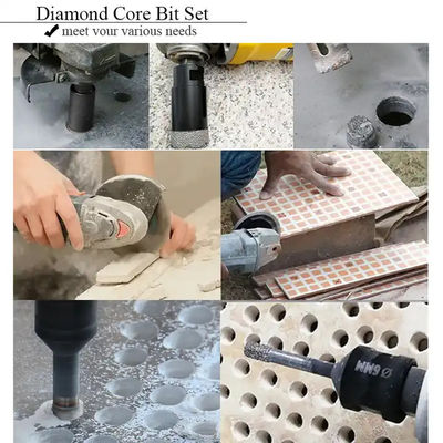 Vacuum Brazed Coring Drilling Hole Saw Set Diamond Crowns Core Drill Bit For Ceramics Tiles Marble Granite Porcelain