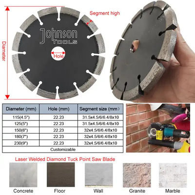 Good Performance 4.5 5 Inch Tuck Point Crack Chaser Grout Repair Diamond Saw Blade For Concrete Masonry Brick