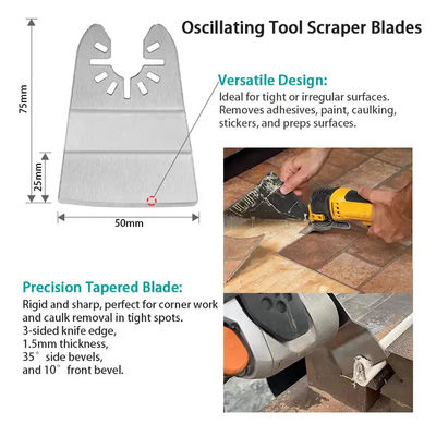 5 Piece Oscillating Tool Blades Kit For Wood With Nails Fast Cut Wood Flush Cut And Rigid Scraper