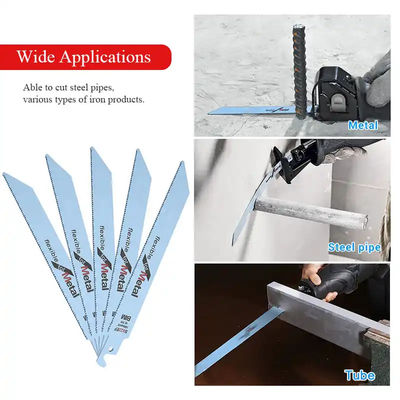 6 Inch Metal Cutting Reciprocating Saw Blade Set Bi-Metal Sawzall Blades For Metal Pipe Sheet Metal Rebar 18TPI