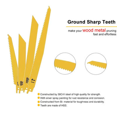 10 Piece Various Sizes Bi-Metal Reciprocating Saw Blades Combination Set For Wood And Metal Cutting