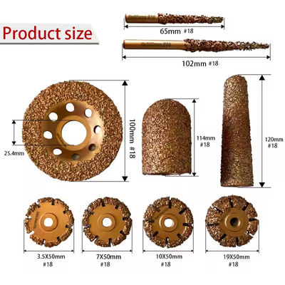 Vacuum Brazed Tungsten Carbide Grinding Wheel Size 50x7mm #18 For Tire Grinding