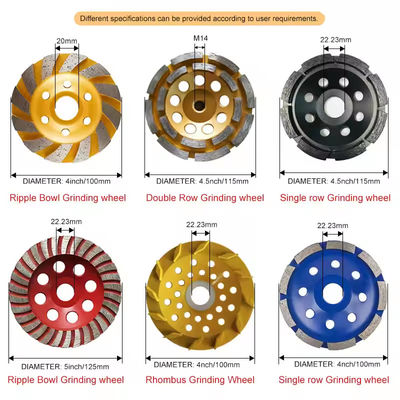 4 Inch Diamond Grinding Plate Disc Wheel For Dressing Grinder In M14 Or 5/8"-11 Thread