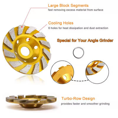 4 Inch Diamond Grinding Plate Disc Wheel For Dressing Grinder In M14 Or 5/8"-11 Thread