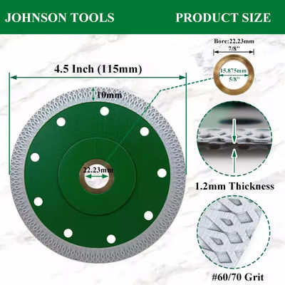 4.5inch Super Thin Disco Diamantado Para Porcelanato De Corte Piedra Diamond Saw Blade For Angle Grinder