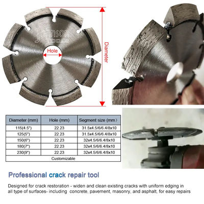 6 Inch Laser Welded Crack Chaser Tuck Point Diamond V Groove Cutting Blade For Concrete Mortar Removal