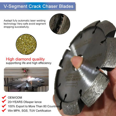 6 Inch Laser Welded Crack Chaser Tuck Point Diamond V Groove Cutting Blade For Concrete Mortar Removal