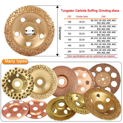 Gold Buffing Tungsten Carbide Grinding Disc For Roughing Rubber And Fabric