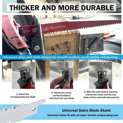 225mm 5TPI Wood Pruning Reciprocating Saw Blade 9 Inch For Effective Woodcutting