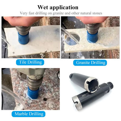 GB Vacuum Brazed Tile Core Drill Bit , Dry Core Bit M14-1/2 Gas Thread