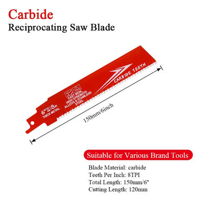 6-inch Bi-Metal OEM Reciprocating Saw Blade Industrial for Metal Cast Iron Alloy Steel Sawzall Blade Carbide