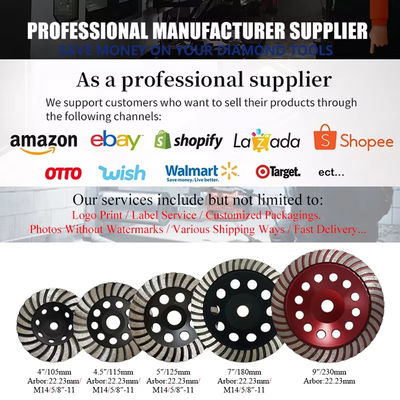 Turbo Concrete Grinding Wheel Stone / Hard Granite / Hard Brick Diamond Grinding Tools