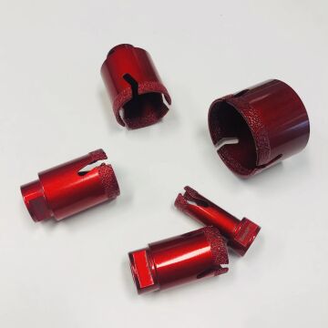 Red 3/8" 35mm Diamond Core Bits For Porcelain Tile