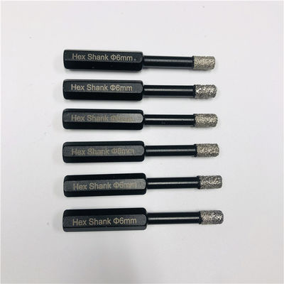 Hex Shank Vacuum Brazed 6mm Tile Core Drill Bits