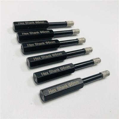 Hex Shank Vacuum Brazed 6mm Tile Core Drill Bits