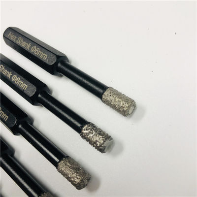 Hex Shank Vacuum Brazed 6mm Tile Core Drill Bits