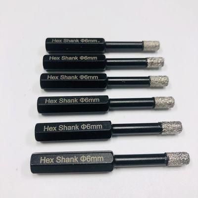 Tile Hole Saw 6mm Hex Shank Diamond Core Drill Bits For Porcelain