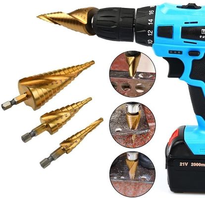 SGS 15 Steps HSS4241 Metal Drilling Hex Shank Hss Drill Bits Spiral Groove