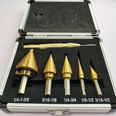 MultiStep Titanium Coated HSS4241 6Pcs Hex Shaft HSS Drill Bits  Rust Resistance