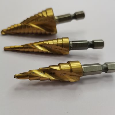 3PCS Cobalt Coated Step Bits Titanium Hex Shank HSS  Co Drill Bits