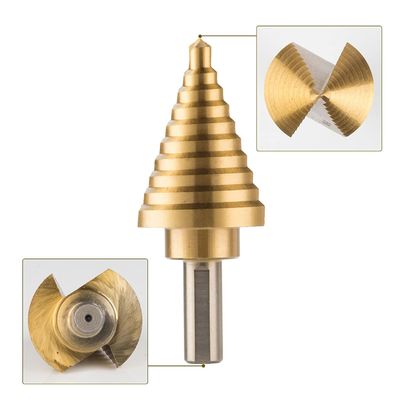 3pcs Hss4241 Titanium Coated Step Core Drill Bit Set For Metal Drilling