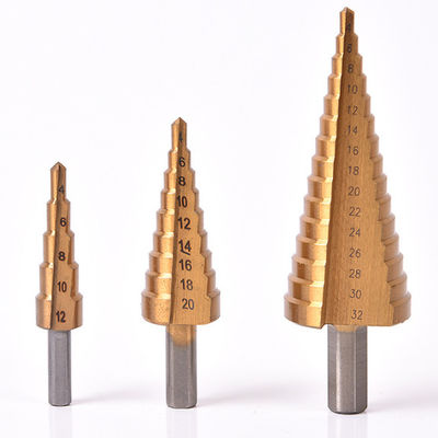 M35 3pcs HSS Titanium Coated Spiral Flute Triangle Shank Drill Bit