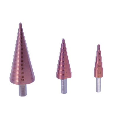 M35 3pcs HSS Titanium Coated Spiral Flute Triangle Shank Drill Bit