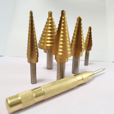 6 Steps 3/16 Automatic Center Punch Spiral Titanium Diamond Core Drill Bits