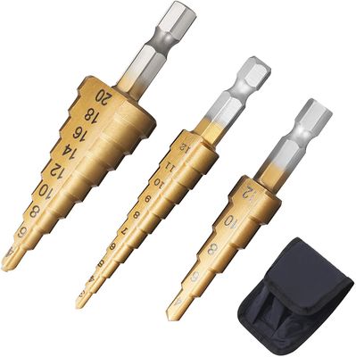 6.35mm Diameter Titanium Coated 3 PCS HSS Co Steel Drill Bits