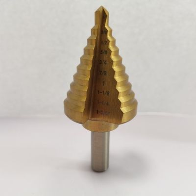 6.35mm Straight Groove HSS4241 HSS Titanium Coated Step Drill Bit Strong Durability