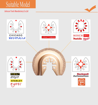 63mm Semi Circle Carbide Diamond Multi-Tool Oscillating Saw Blade For Masonry, Grout, Tile And Drywall