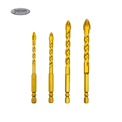 Cemented Carbide Cross Head Ceramic Glass Drill Bits With Hex Shank