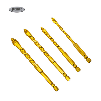 Cemented Carbide Cross Head Ceramic Glass Drill Bits With Hex Shank