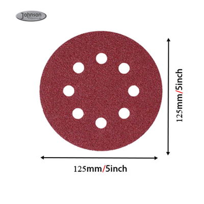 5 Inch PSA Self Adhesive Orbital Sander Sandpaper Red Aluminum Oxide For Polishing Sanding