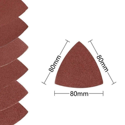 80mm Triangle Red Aluminum Oxide Multi Tool Sand Paper Disc Pad For Automotive Peeling Paint