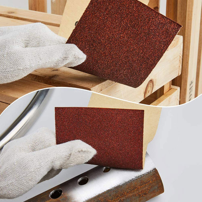 9*3.6inch Red Aluminum Oxide Hook And Loop Sander Sheets For Wood Stone Dry Wall