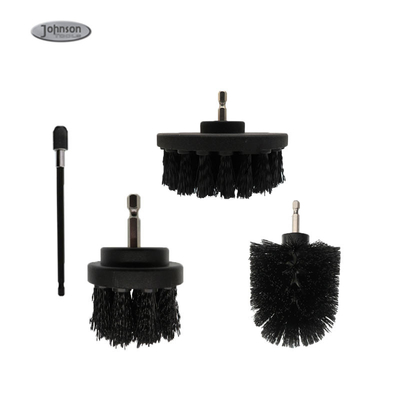 4pcs Black Extended Long Scrubber Cleaning Brush For Shower Tile Bathroom