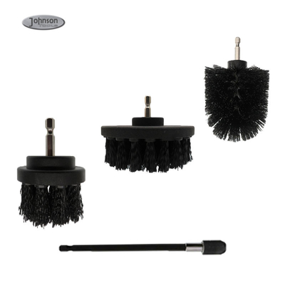 4pcs Black Extended Long Scrubber Cleaning Brush For Shower Tile Bathroom